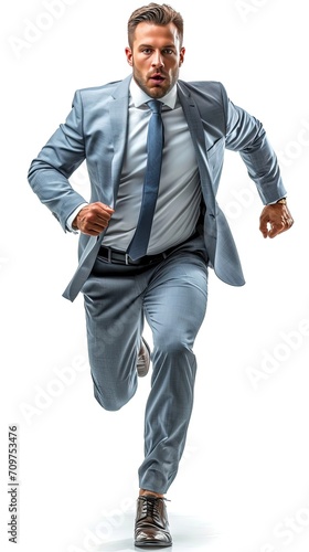 businessman running in a hurry