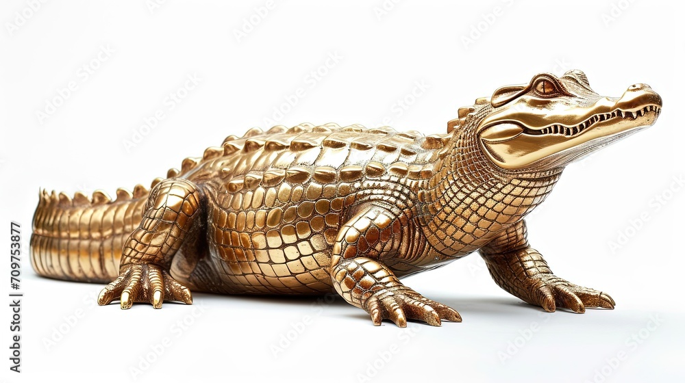 Golden Crocodile Isolated Golden Crocodile Isolated