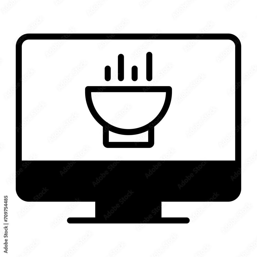 Online Food solid glyph icon Online Food solid glyph icon