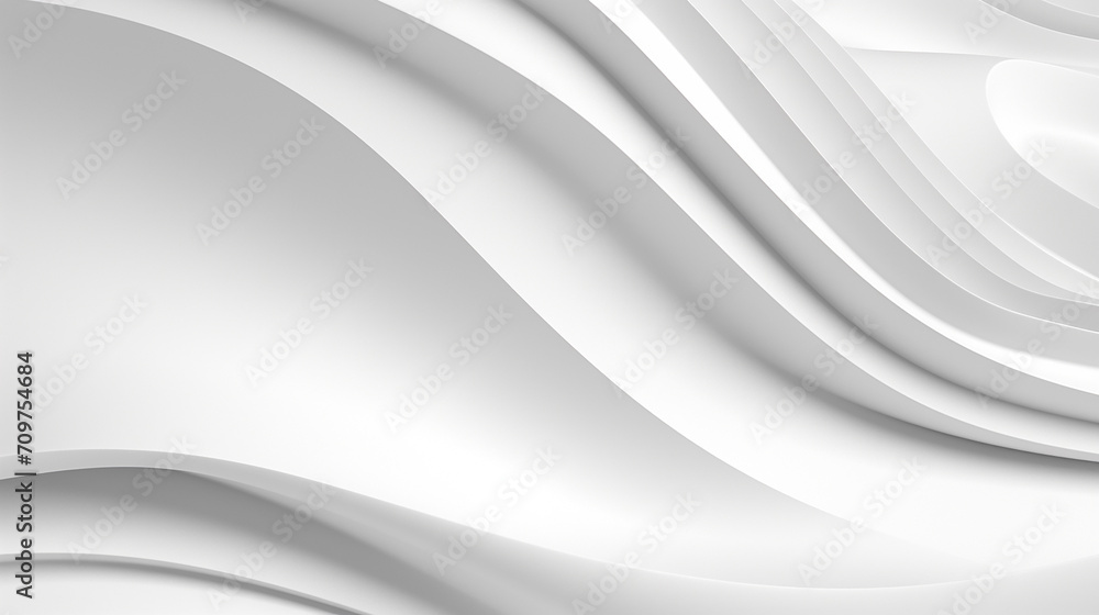Obraz premium abstract white background minimal wavy shape 3d rendering