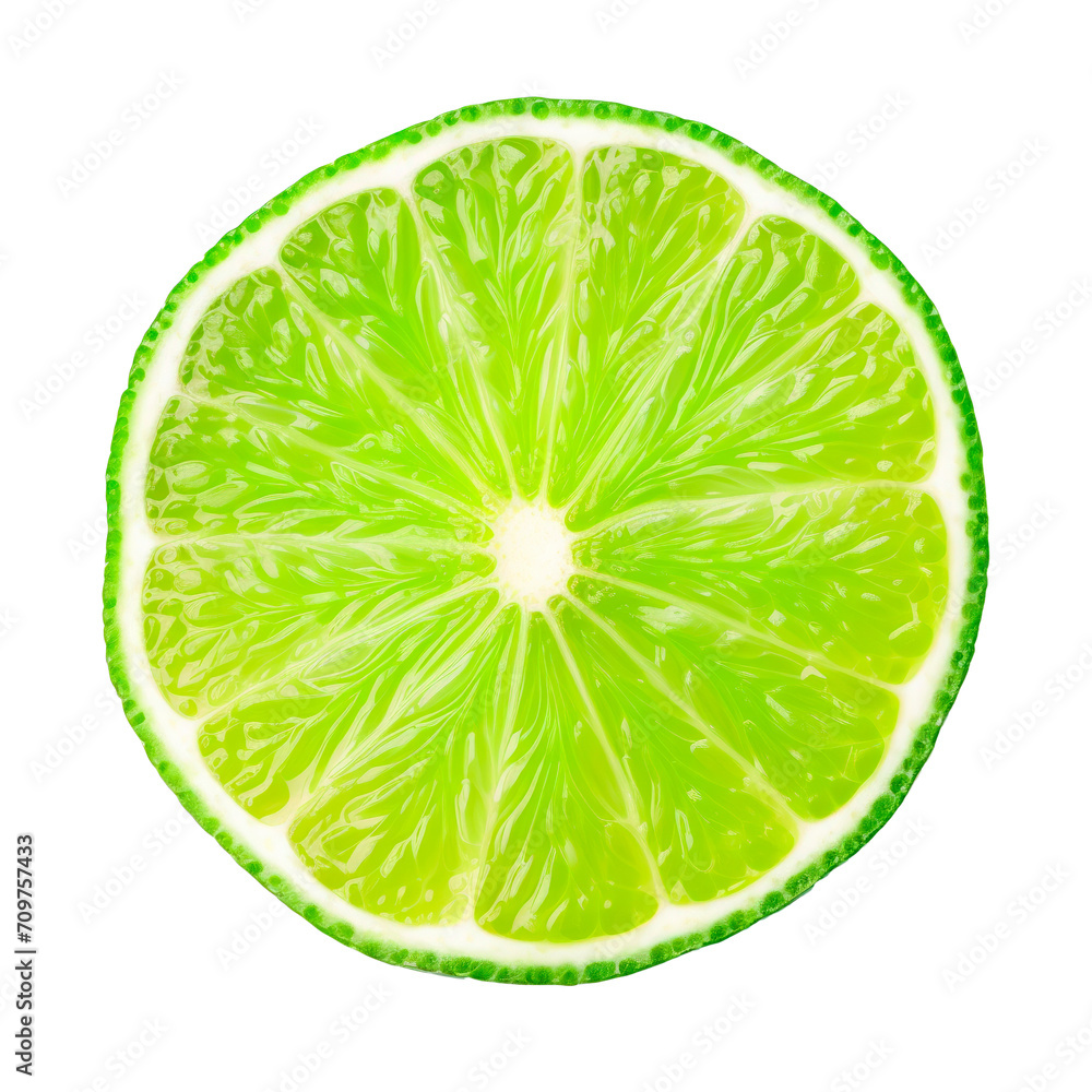 Close up of lime slice. Isolated on transparent background, PNG Close up of lime slice. Isolated on transparent background, PNG