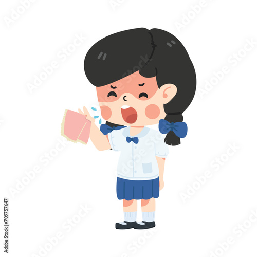 Kid sneezing and cough from the flu