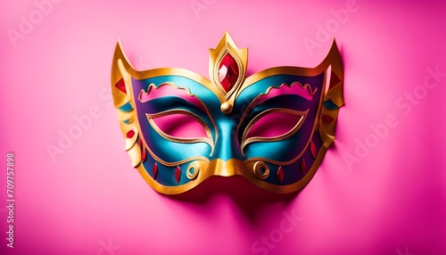 Masque de carnaval sur fond rose photo
