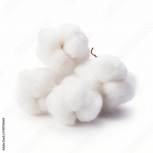 Balls of clean cotton wool isolated on white background