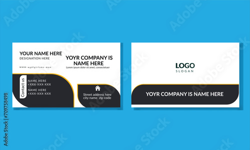 Double site modern business card print templates. Personal visiting card with company logo And name . Vector clean Design design element & goid,$ premium Design 