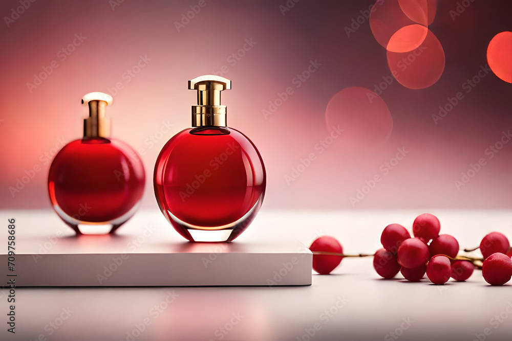 premium glamour red perfume container , red fruits and floral fragrance premium glamour red perfume container , red fruits and floral fragrance