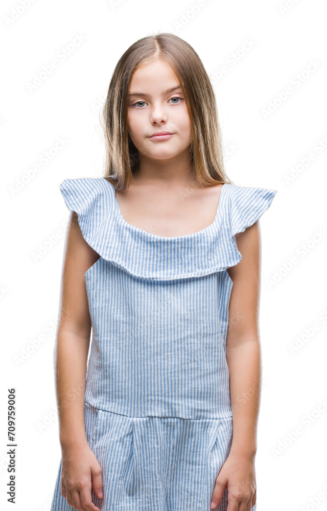 Young beautiful girl over isolated background with serious expression on face. Simple and natural looking at the camera. Young beautiful girl over isolated background with serious expression on face. Simple and natural looking at the camera.
