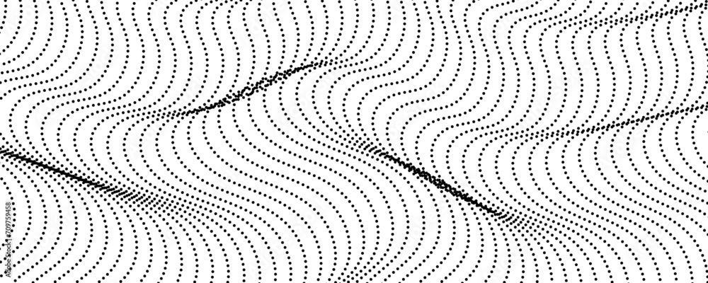 Halftone monochrome background with flowing dots Halftone monochrome background with flowing dots