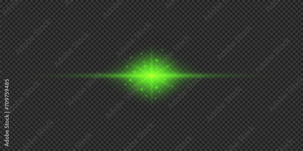 Green horizontal light effect of lens flares Green horizontal light effect of lens flares