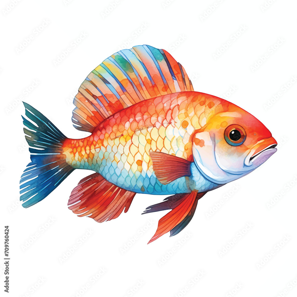 Fototapeta premium Tropical Fish Painting for Living Room Wall
