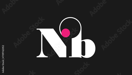 Luxury connected alphabet letter nb logo design photo