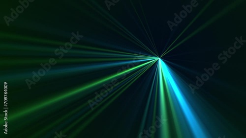 High speed laser light show on black background with flashing blue and green laser beams. This music performance nightlife background animation is full HD and a seamless loop.