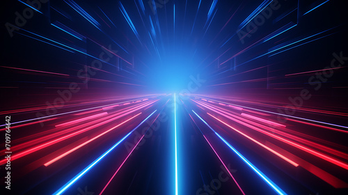 abstract background with red blue neon light 3d render.