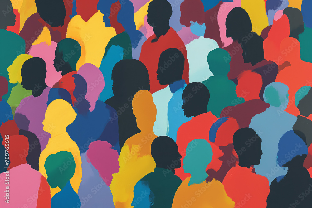 Crowd of people in different color and ethnicity vector illustration. Multiculturality. Crowd of people in different color and ethnicity vector illustration. Multiculturality.