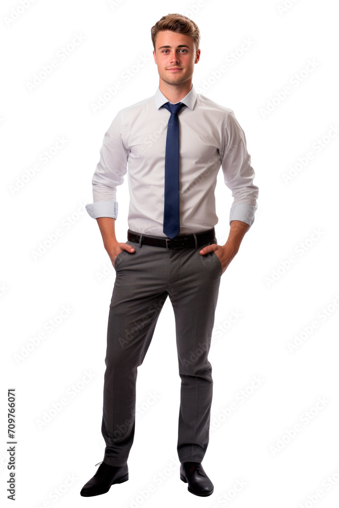 Full length of office worker portrait. Studio photo Isolated on transparent background, PNG Full length of office worker portrait. Studio photo Isolated on transparent background, PNG