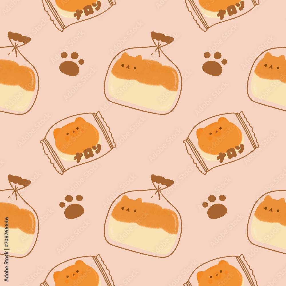 Japanese Bread Bakery Cat pattern Cute Dessert Cafe for baby shower ,nursery ,wallpaper ,book cover, fabric or other printable cover Japanese Bread Bakery Cat pattern Cute Dessert Cafe for baby shower ,nursery ,wallpaper ,book cover, fabric or other printable cover