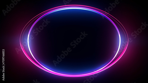 glowing pink blue neon lines rounded geometric background 3d render