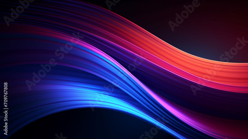 abstract neon background with wavy glowing 3d rendering