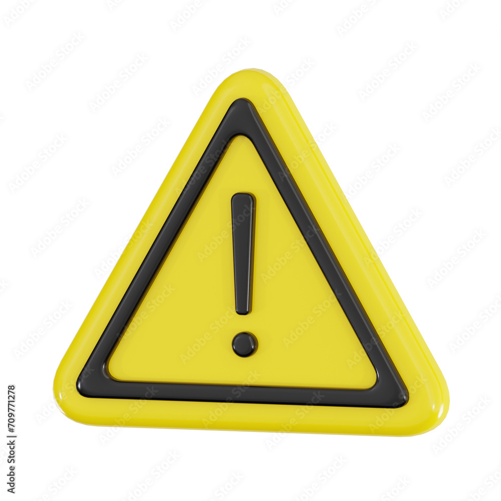 3d caution icon illustration, transparent background, emergency and services 3d set 3d caution icon illustration, transparent background, emergency and services 3d set