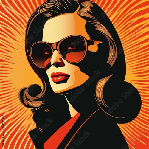 Retro poster woman super agent