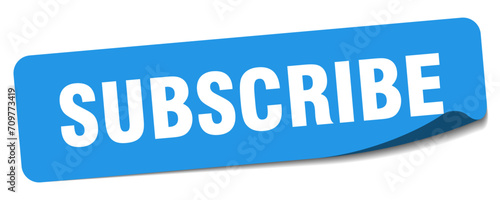 subscribe sticker. subscribe label photo