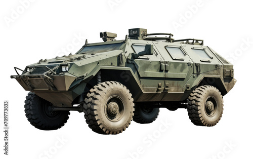 Side View Armored Vehicle isolated on transparent Background