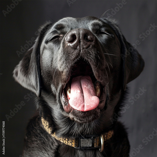 funny cute , sneezing , Labrador dog photo