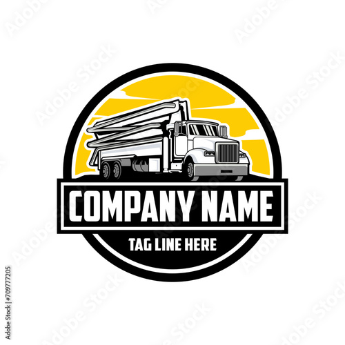 truck concrete pump logo vector image