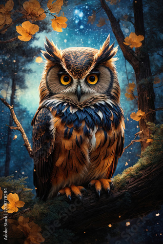Cute owl from the magical forest © Karina