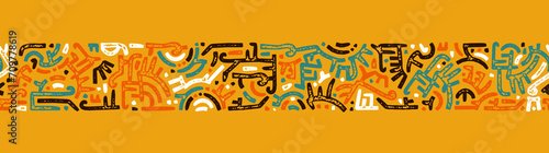 Hand drawn abstract seamless pattern, ethnic background, simple style - great for textiles, banners, wallpapers, wrapping - vector design