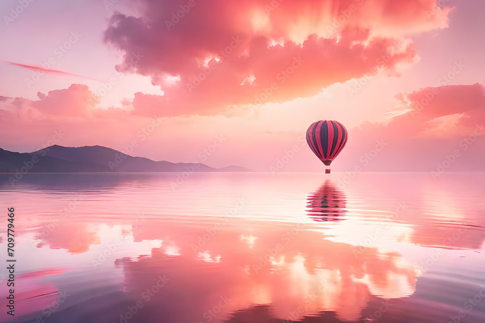 Fototapeta premium soft and romantic cloudy atmosphere , pink clouds