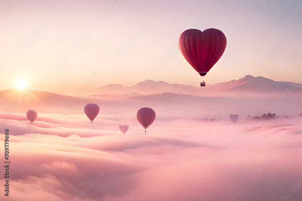 Obraz premium soft and romantic cloudy atmosphere , pink clouds