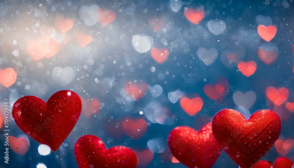 Heartland Hues: Abstract Banner with Red Hearts for Valentine's Heartland Hues: Abstract Banner with Red Hearts for Valentine's
