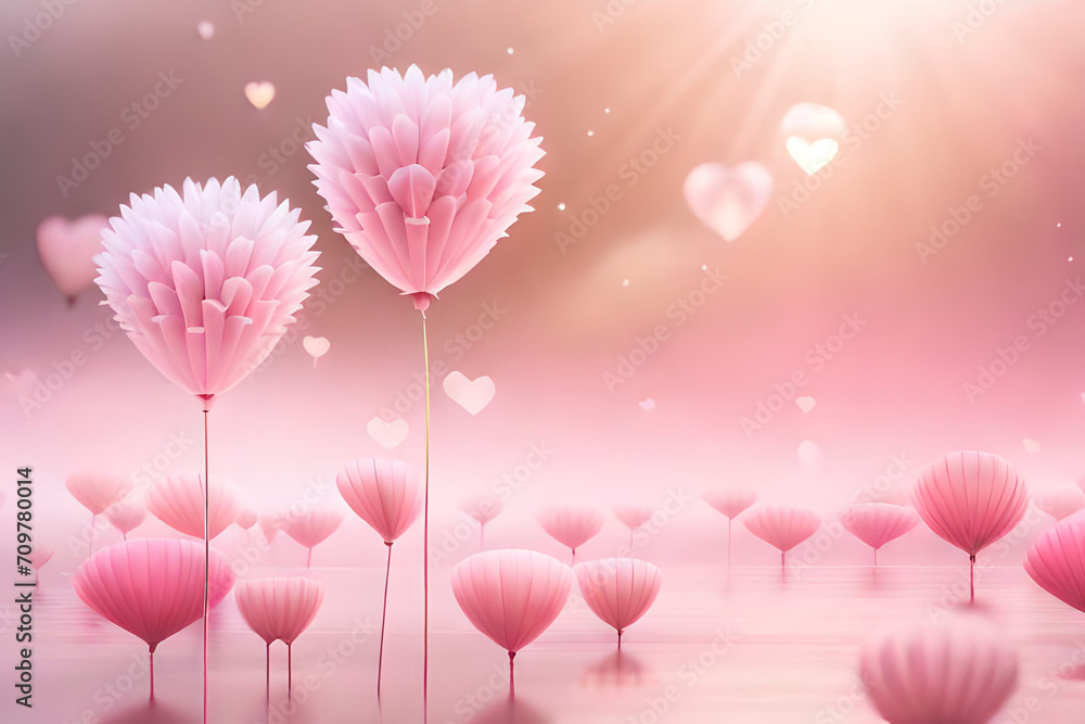 Obraz premium soft and romantic cloudy atmosphere , pink clouds