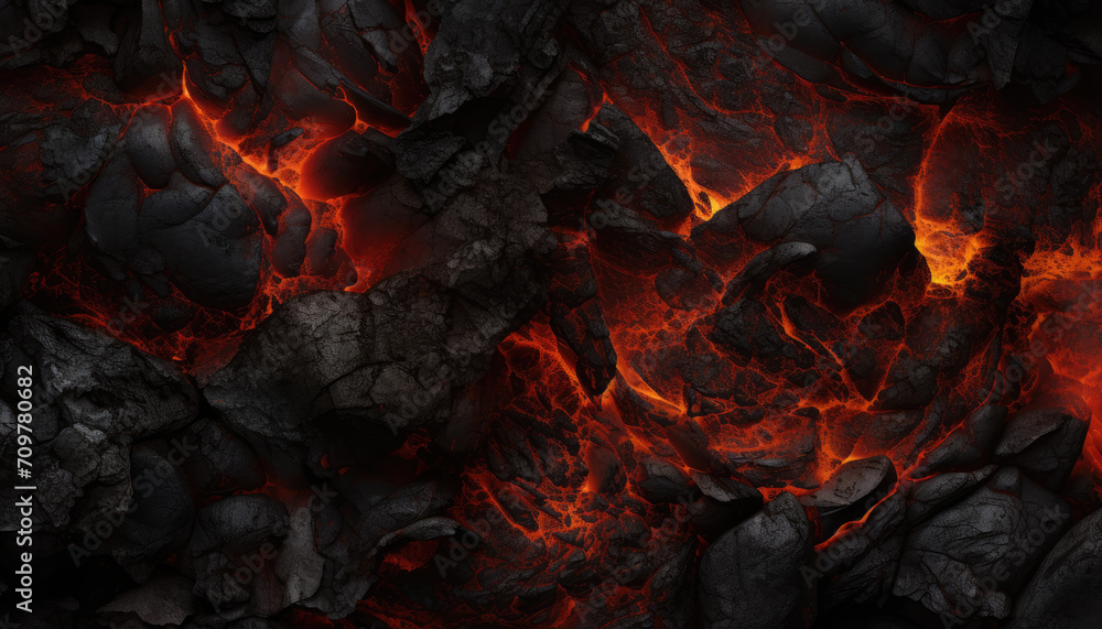 Lava and stones texture background - obrazy, fototapety, plakaty 