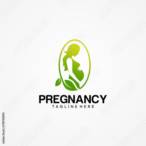 MODERN WOMAN PREGNANT VECTOR ILLUSTRATION