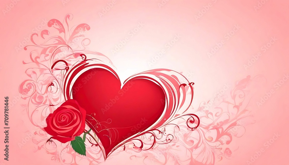 valentine cover photo 3d with heart ai generated