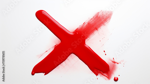 a red x marker on white background