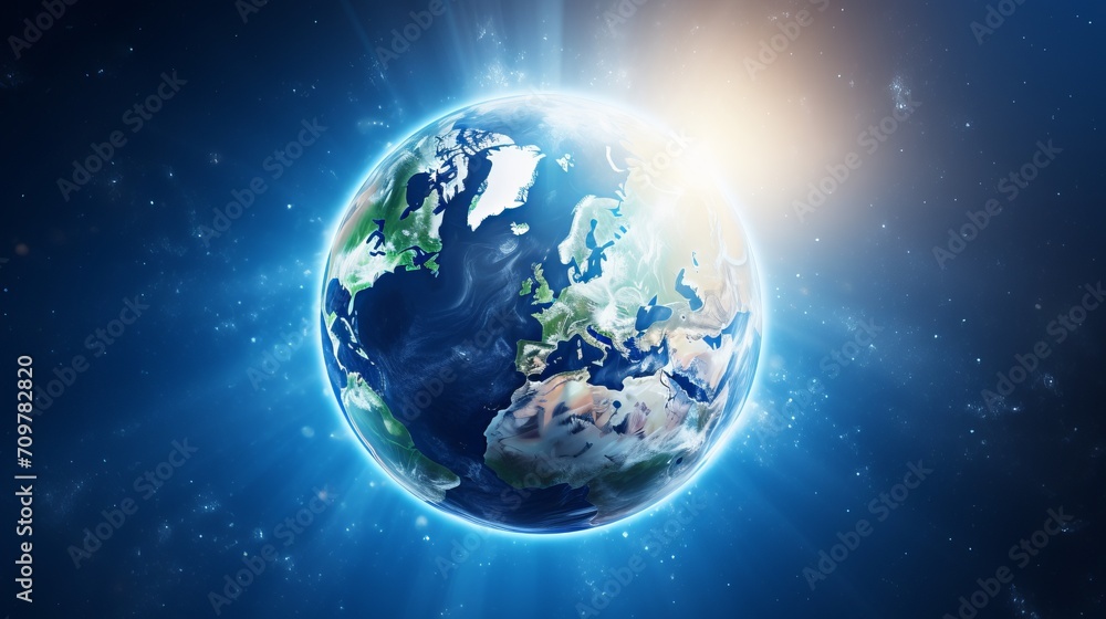 Stunning sunrise and earth view from space with milky way galaxy shining in the background Stunning sunrise and earth view from space with milky way galaxy shining in the background