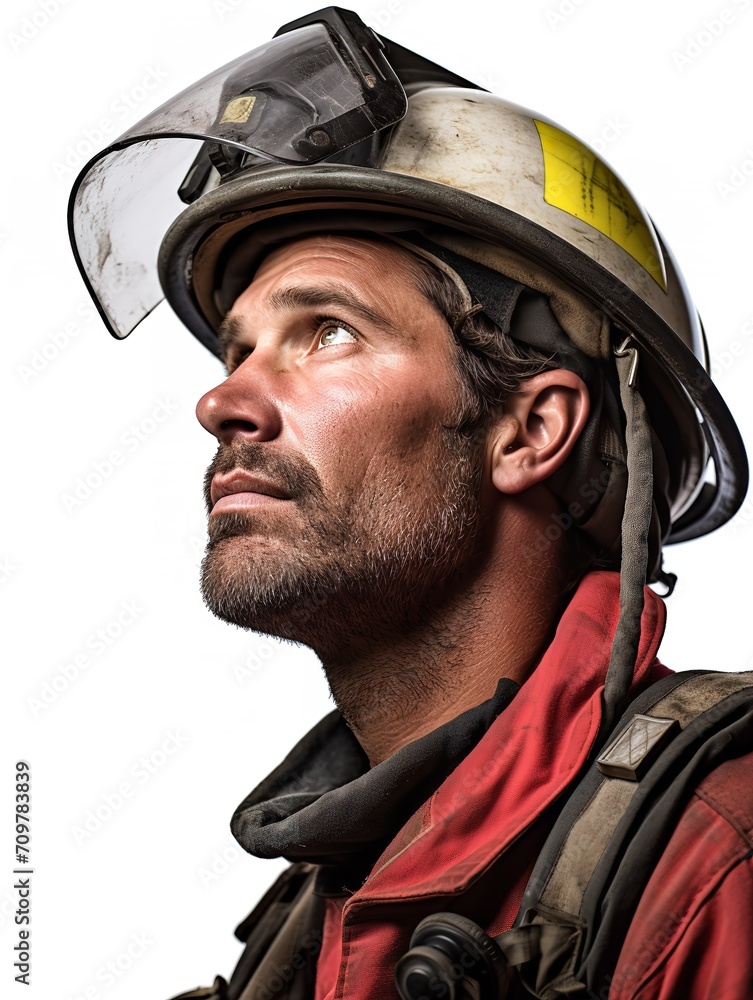 Brave Male Firefighter in Action, AI Generated Brave Male Firefighter in Action, AI Generated