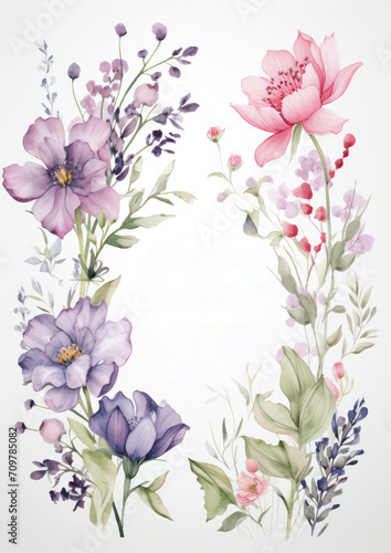 Wallpaper Mural Watercolor floral wedding invitation card template Torontodigital.ca