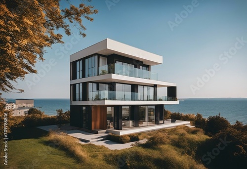 Compact Modern Home in the Seaside Town of Sopot, with views of the Baltic Sea, the horizon meeting