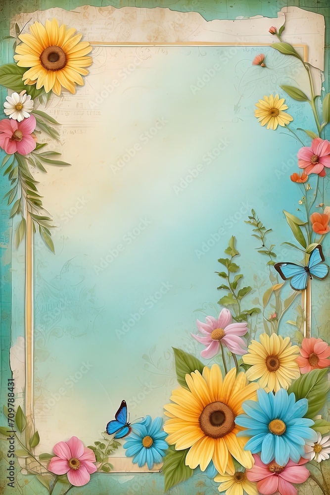 Obraz premium Frame with beautiful summer design