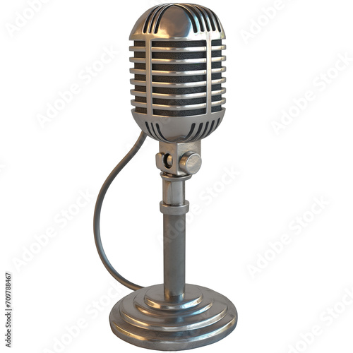 Retro microphone, 3d design. Suitable for music, entertainment and design elements © Kevyn