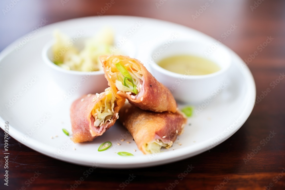 corned beef and cabbage egg rolls with dipping sauce corned beef and cabbage egg rolls with dipping sauce