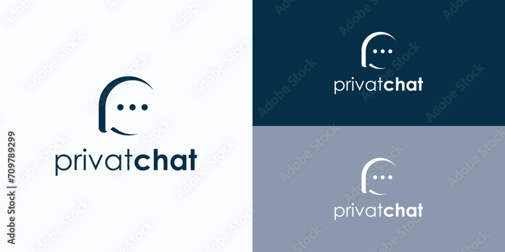 Initial letter P chat bubble vector logo design - obrazy, fototapety, plakaty 