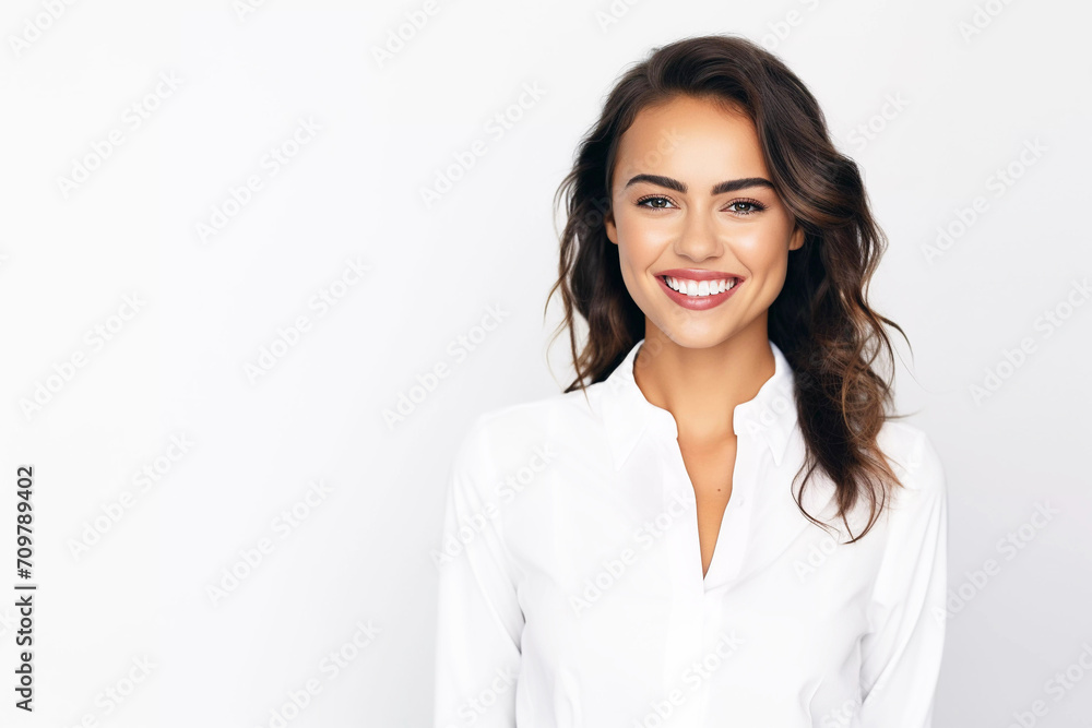 Happy young business woman portrait. Generative ai design. Happy young business woman portrait. Generative ai design.