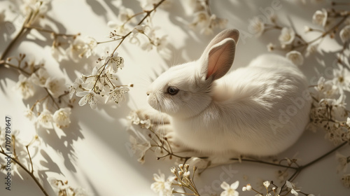 White Rabbit in Flowers © Kookamunga