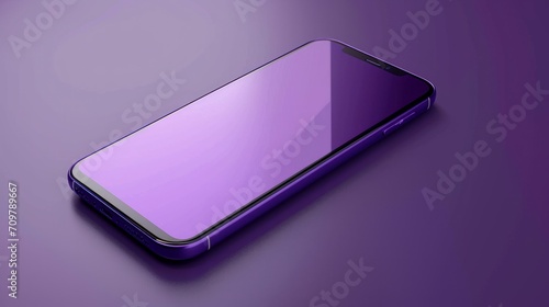 realistic purple phone screen mockup 