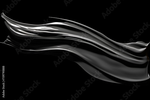 splashes of black paint, soft lines on a monochrome background, 3d illustratioin, generated ai